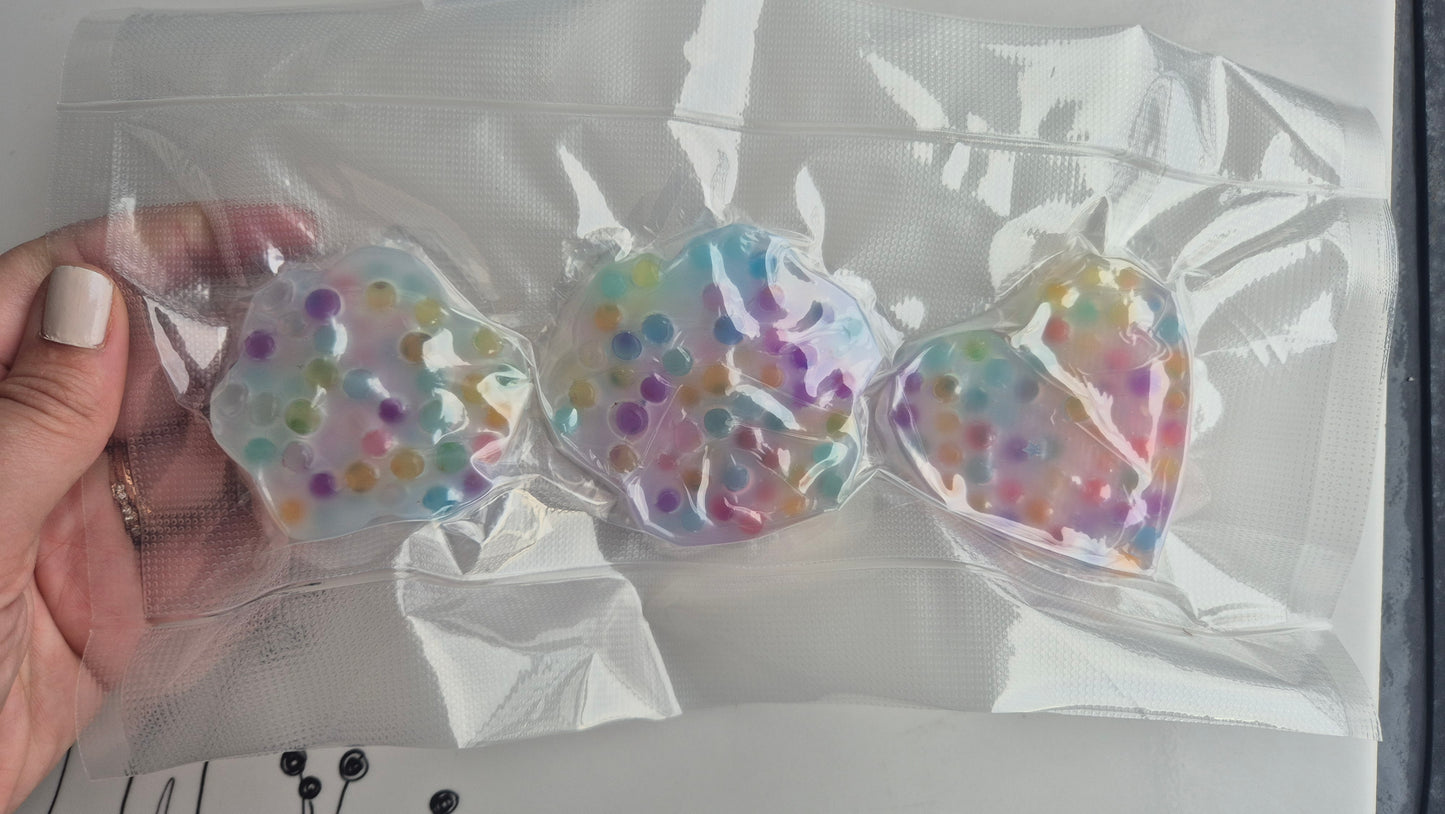 Re-usable Jelly Bead Squishies (3-Pack) β Heart + Medium Paw + Large Paw | by Squisharoo