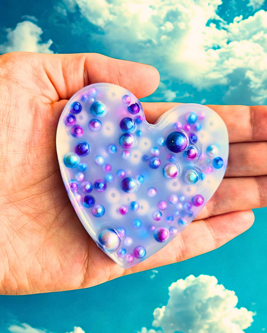 Purple Pearly Poppin' Squisharoo - Shimmer Heart for Calm, Focus & Pimple-Popping Relief