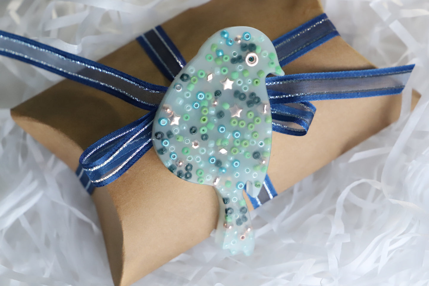 Feather Floof Bird Squishy – Earthy Green Sensory Toy for Quiet Focus & Calm Hands