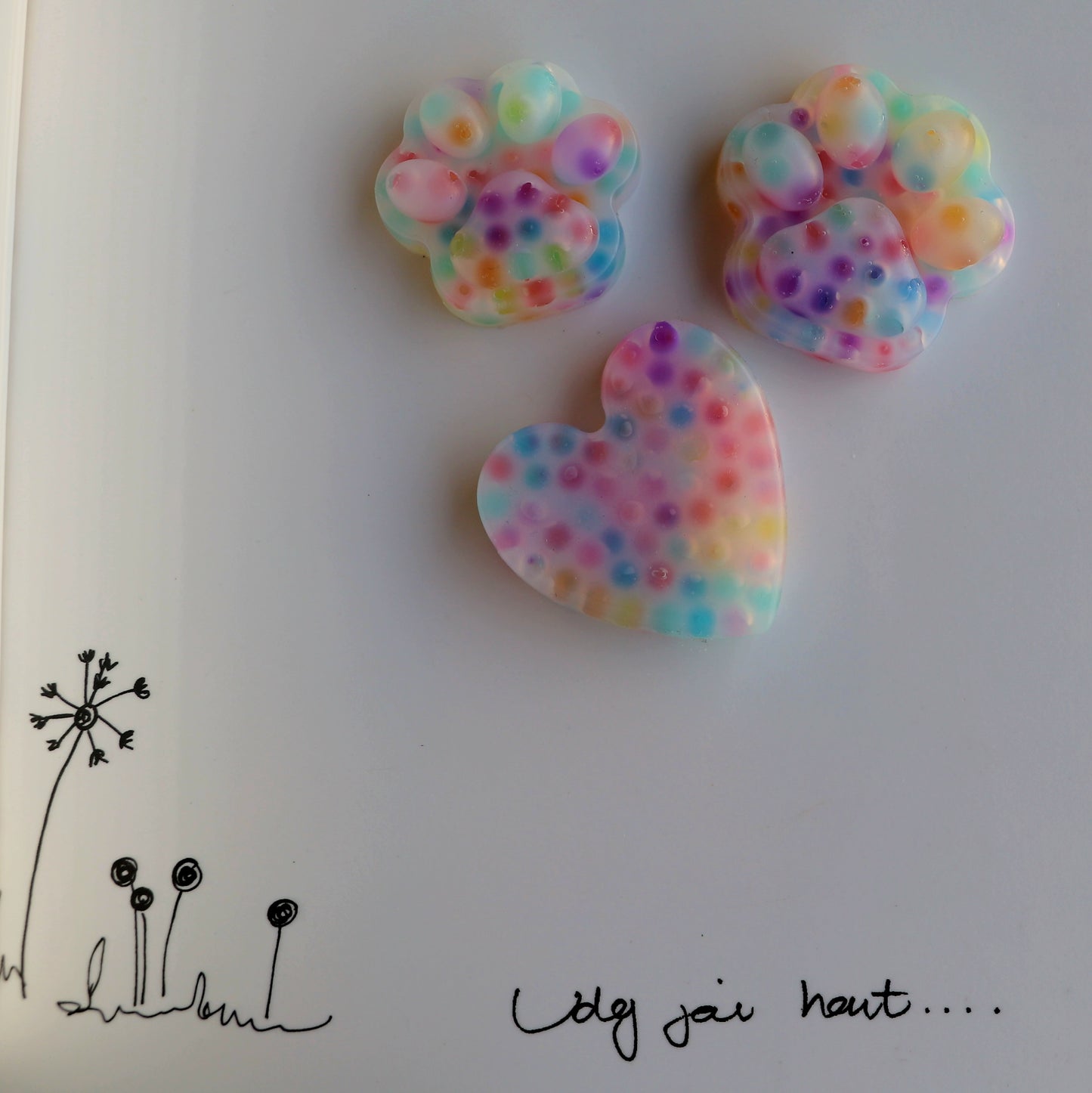 Re-usable Jelly Bead Squishies (3-Pack) β Heart + Medium Paw + Large Paw | by Squisharoo