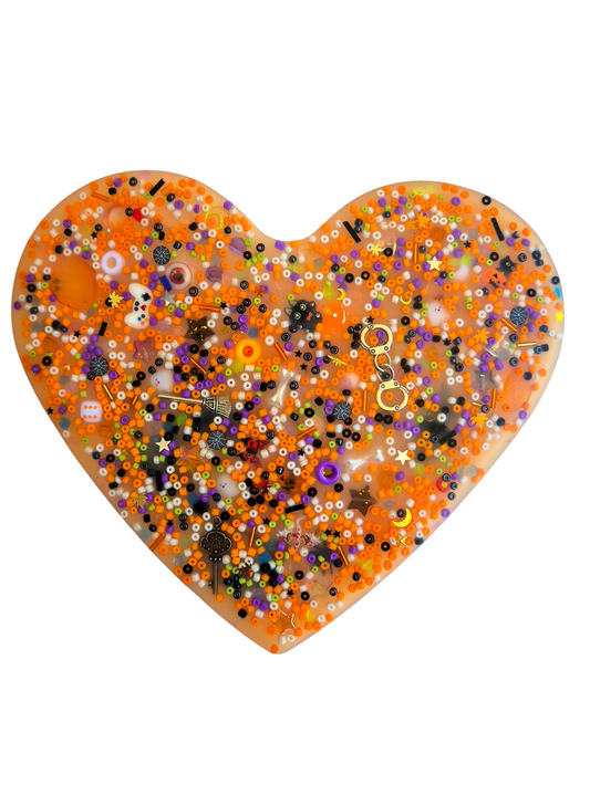 Limited Edition Giant Halloween Treasure Hunt Heart 🎃🖤 | Sensory Pick Pad for Skin Picking & Fidget Relief