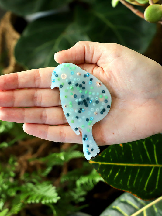 Feather Floof Bird Squishy – Earthy Green Sensory Toy for Quiet Focus & Calm Hands