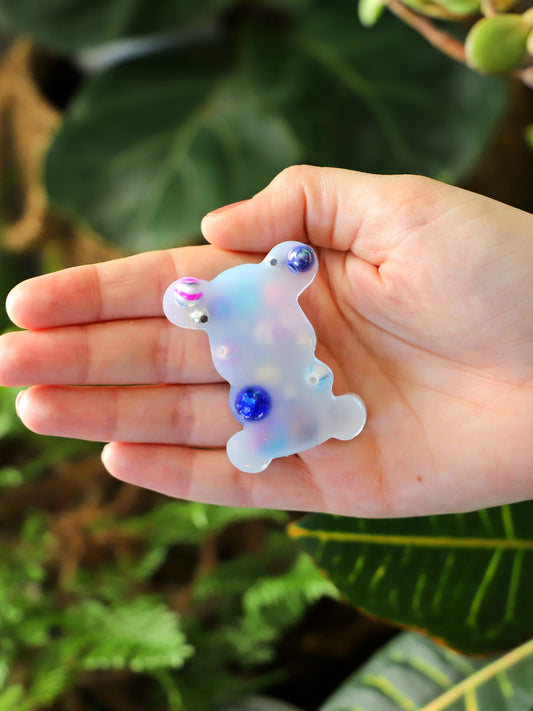 Cosmic Cuddle – Silicone Teddy Fidget with Glow in the Dark Beads ✨️