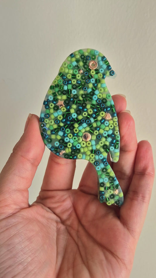 Feather Floof Bird Squishy – Earthy Green Sensory Toy for Quiet Focus & Calm Hands