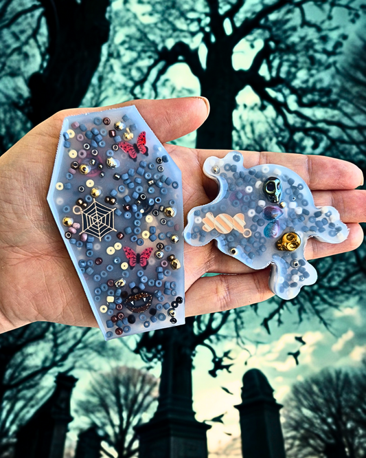 Pick-a-boo Squisharoos - Limited Edition Halloween Theme (Set of 2) for Fidget Relief - with Collectible Charms