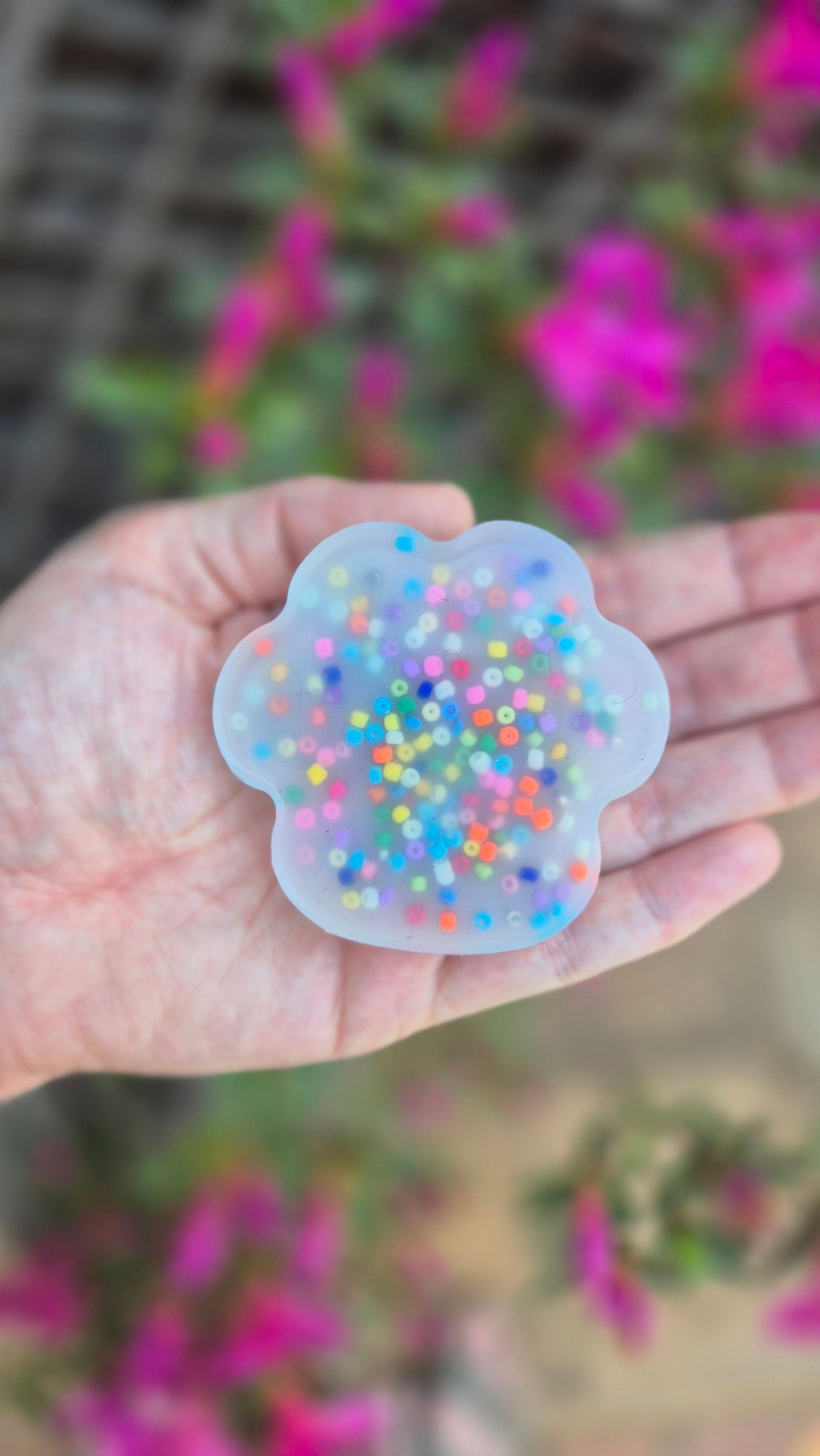 Premium Rainbow Paw Squisharoos for Skin Picking and Anxiety Relief - Made with Glass Seed Beads - Set of 3