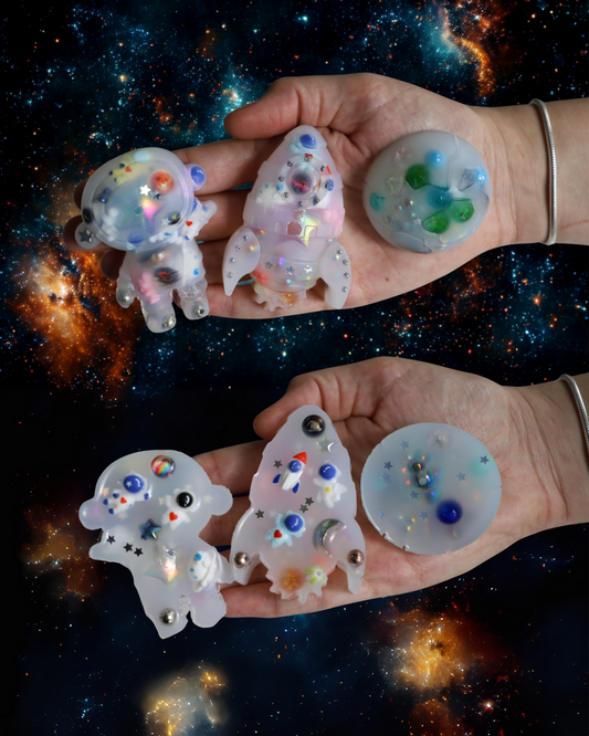 Galactic Glow Trio – Limited Edition Calming Sensory Squisharoos (Glow-in-the-Dark Beads) 🌌