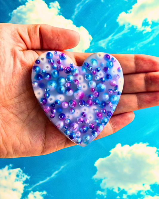 Purple Pearly Poppin' Squisharoo - Shimmer Heart for Calm, Focus & Pimple-Popping Relief