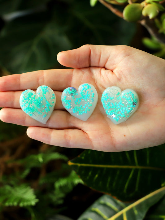 Soothing Mini Heart Squishies – Aqua Set