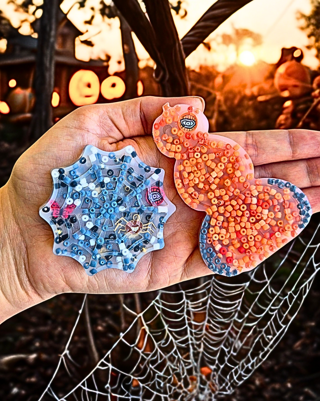 Pick-a-boo Squisharoos - Limited Edition Halloween Theme (Set of 2) for Fidget Relief - with Collectible Charms